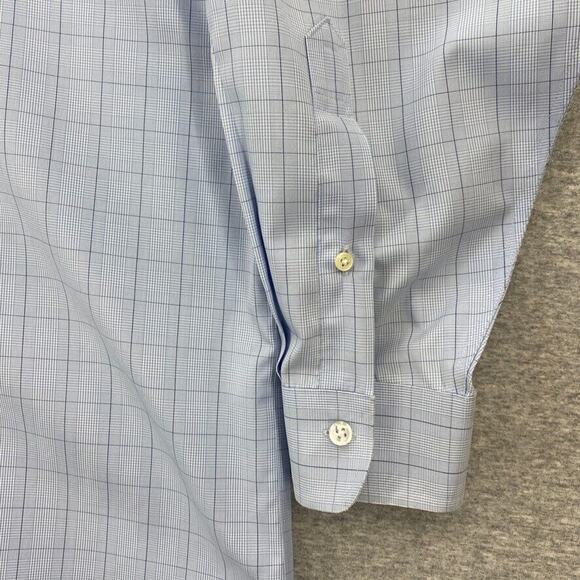 Jos A Bank Shirt Mens 16.5 / 32 Blue Check Travelers Button Up Long Sleeve - Picture 6 of 10